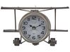 Zegar stojący w kształcie samolotu srebrny STANS_785211
