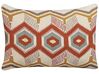 Embroidered Cotton Cushion Geometric Pattern 40 x 60 cm Multicolour MAJRA_829324