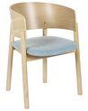 Set of 2 Dining Chairs Light Wood and Blue MARIKANA_837283