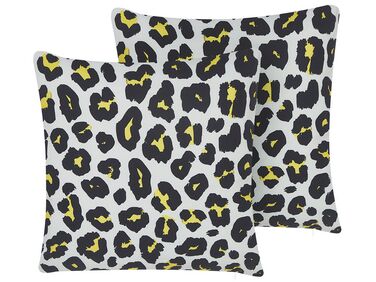 Set of 2 Outdoor Cushions Animal Print 45 x 45 cm Black and White KARDITSA