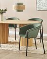 Set of 2 Fabric Dining Chairs Green AMES_868287