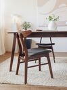 Set of 2 Wooden Dining Chairs Dark Wood and Grey LYNN_836184