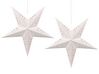 Lot de 2 étoiles décoratives LED 60 cm en papier brillant blanc MOTTI_835500