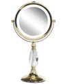 Miroir de maquillage avec LED ø 18 cm doré MAURY_813598