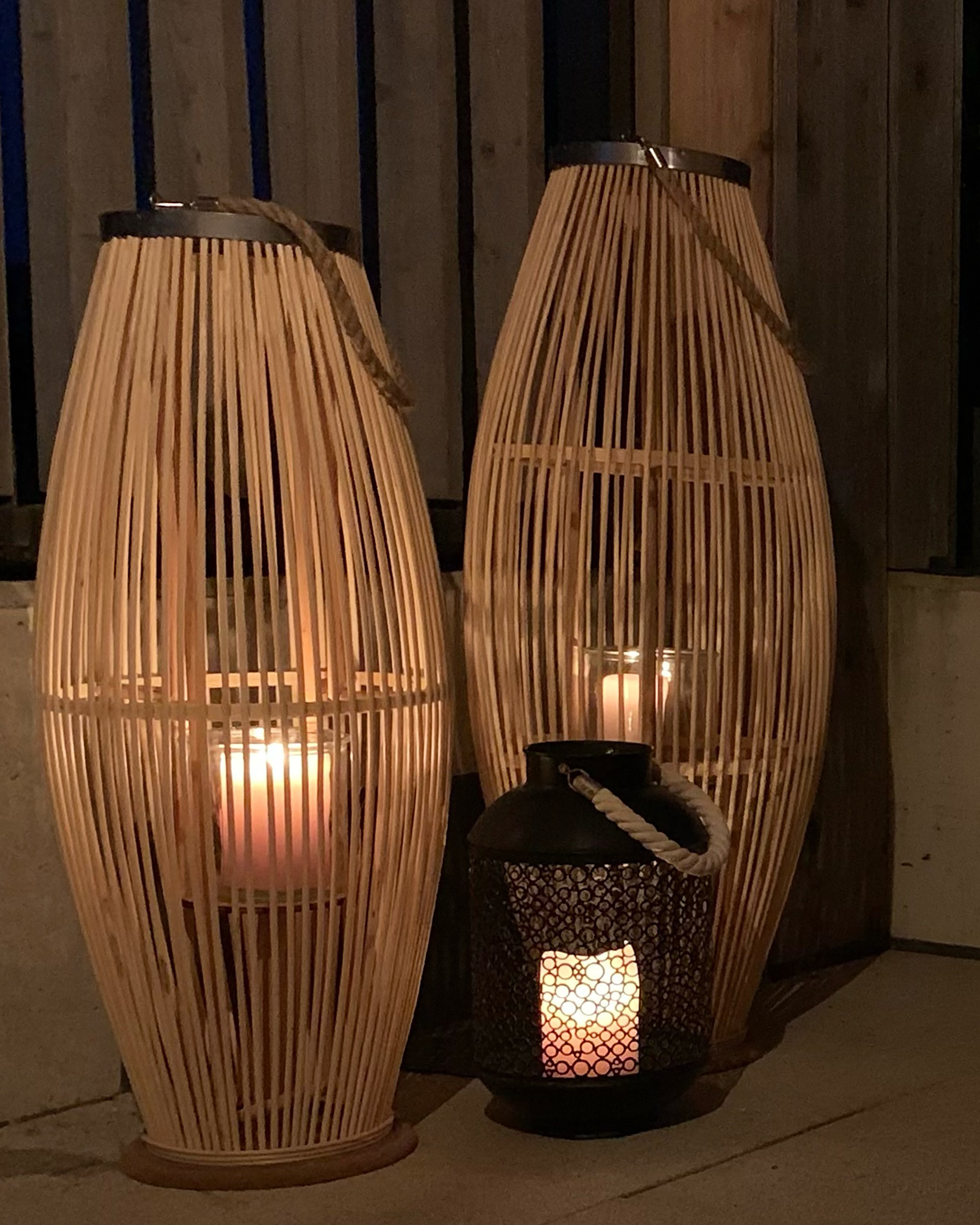 Wooden Candle Lantern 84 cm Natural TAHITI_860607