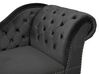 Right Hand Chaise Lounge Velvet Black NIMES_712534