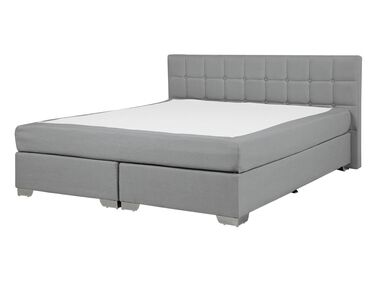 Fabric EU Double Divan Bed Grey ADMIRAL
