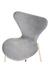 Conjunto de 2 sillas de comedor de terciopelo gris claro/dorado BOONVILLE_862172