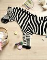 Tapete para crianças em lã preta e branca motivo de zebra 100 x 160 cm KHUMBA_882896