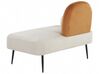 Chaise longue links fluweel wit ARCEY_818476
