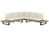 5 Seater Certified Acacia Wood Garden Corner Sofa Set Off White MYKONOS _878017
