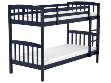Dřevěná modrá patrová postel 90x200 cm REVIN
