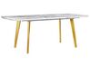 Matbord hopfällbart 160/200 x 90 cm marmor effekt/guld MOSBY_793883
