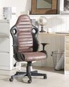 Fekete és barna műbőr irodai szék SUPREME_735065