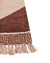 Cotton Area Rug Striped 140 x 200 cm Brown and Beige XULUF_906850