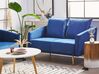 Conjunto de sofás de 5 lugares em veludo azul marinho MAURA_789087