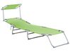 Steel Reclining Sun Lounger with Canopy Lime Green FOLIGNO_810037