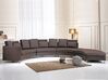 7 Seater Curved Leather Modular Sofa Brown ROTUNDE_581771