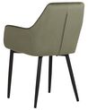 Conjunto de 2 cadeiras de jantar em veludo verde-oliva WELLSTON_885853