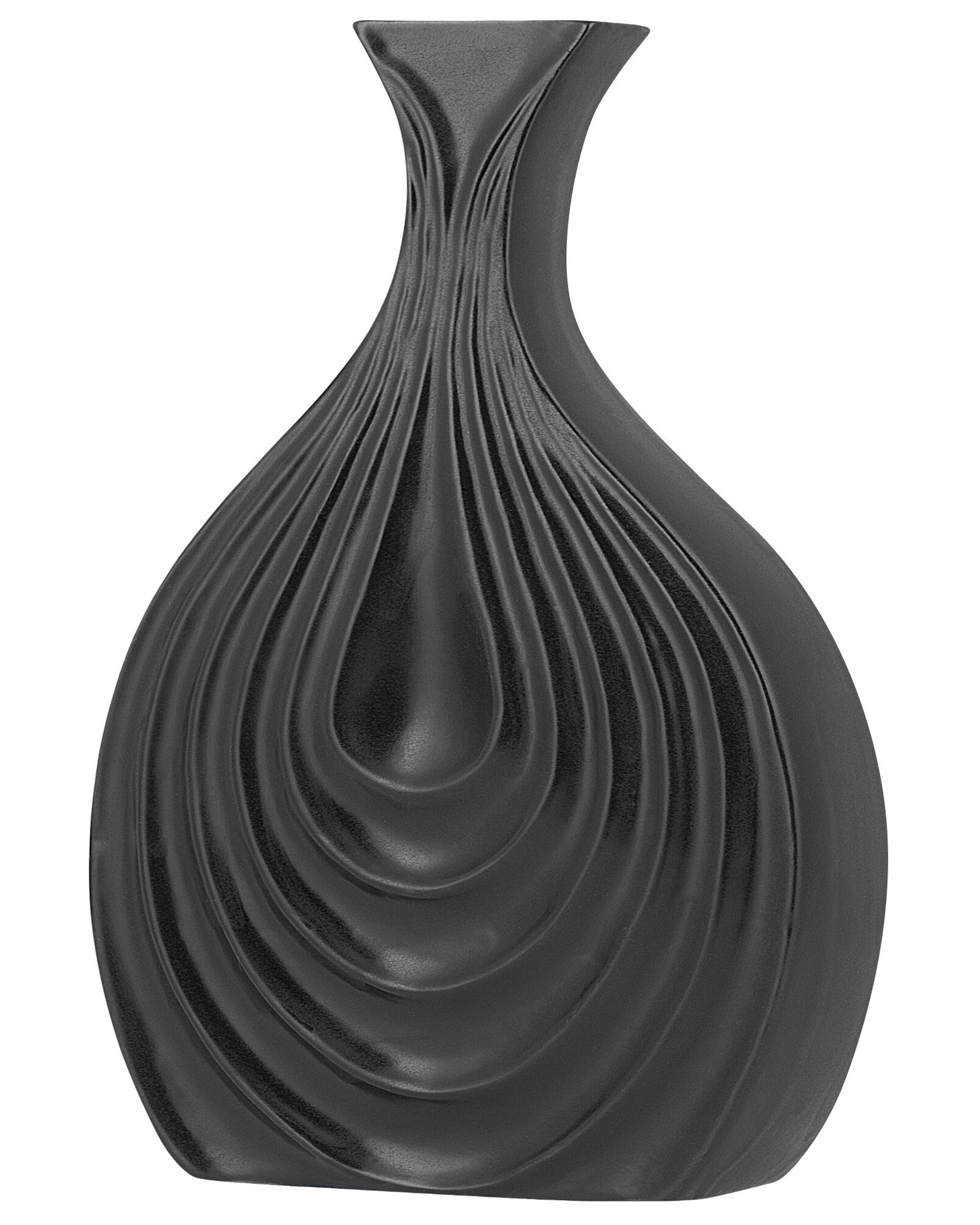 Stoneware Decorative Vase 25 cm Black THAPSUS_734339