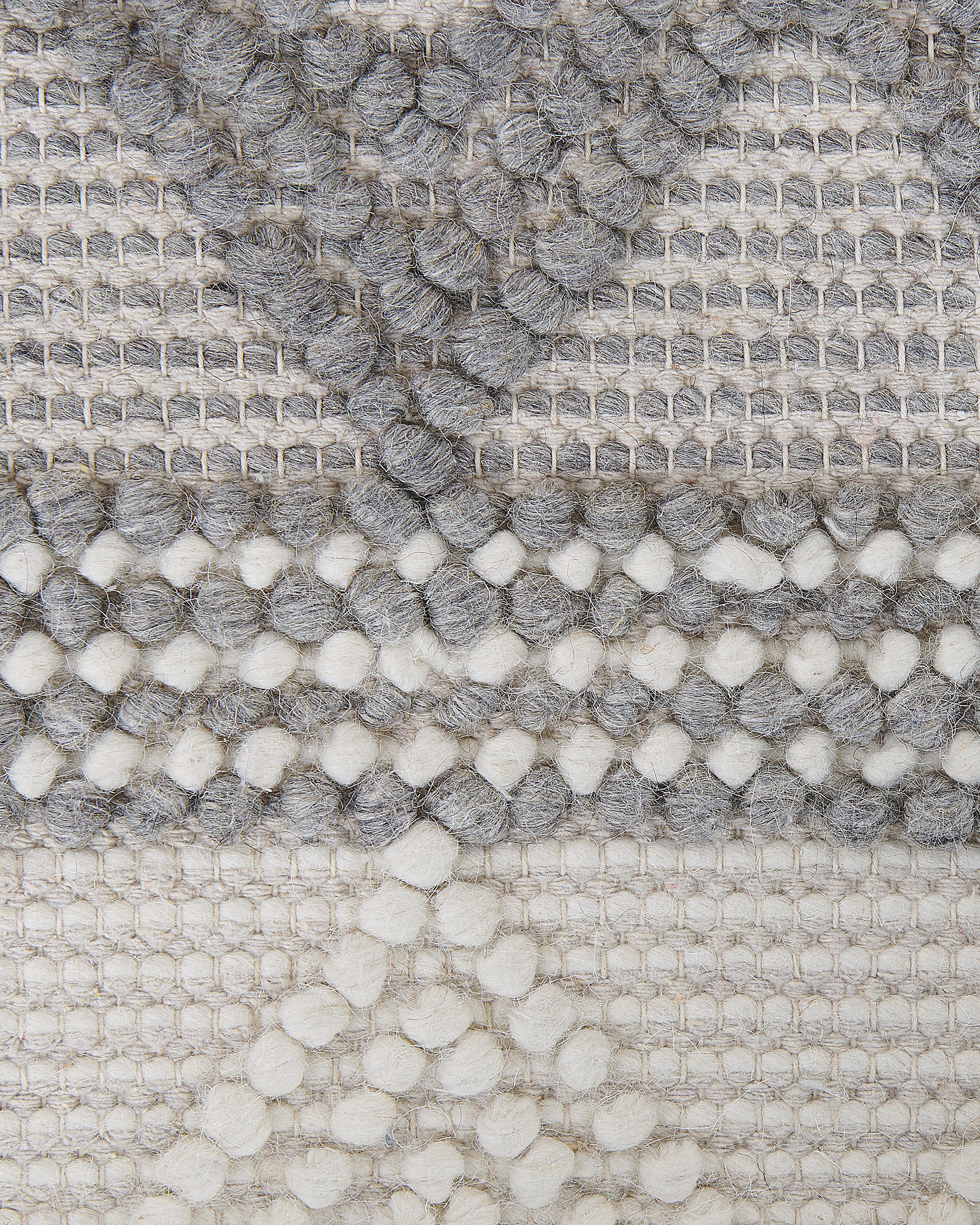 Teppich Wolle beige / grau 160 x 230 cm geometrisches Muster Kurzflor BOZOVA_830969