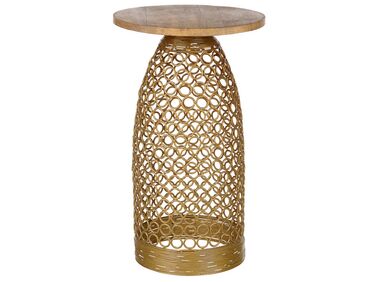 Table d'appoint en bois de manguier clair et doré WAIHI