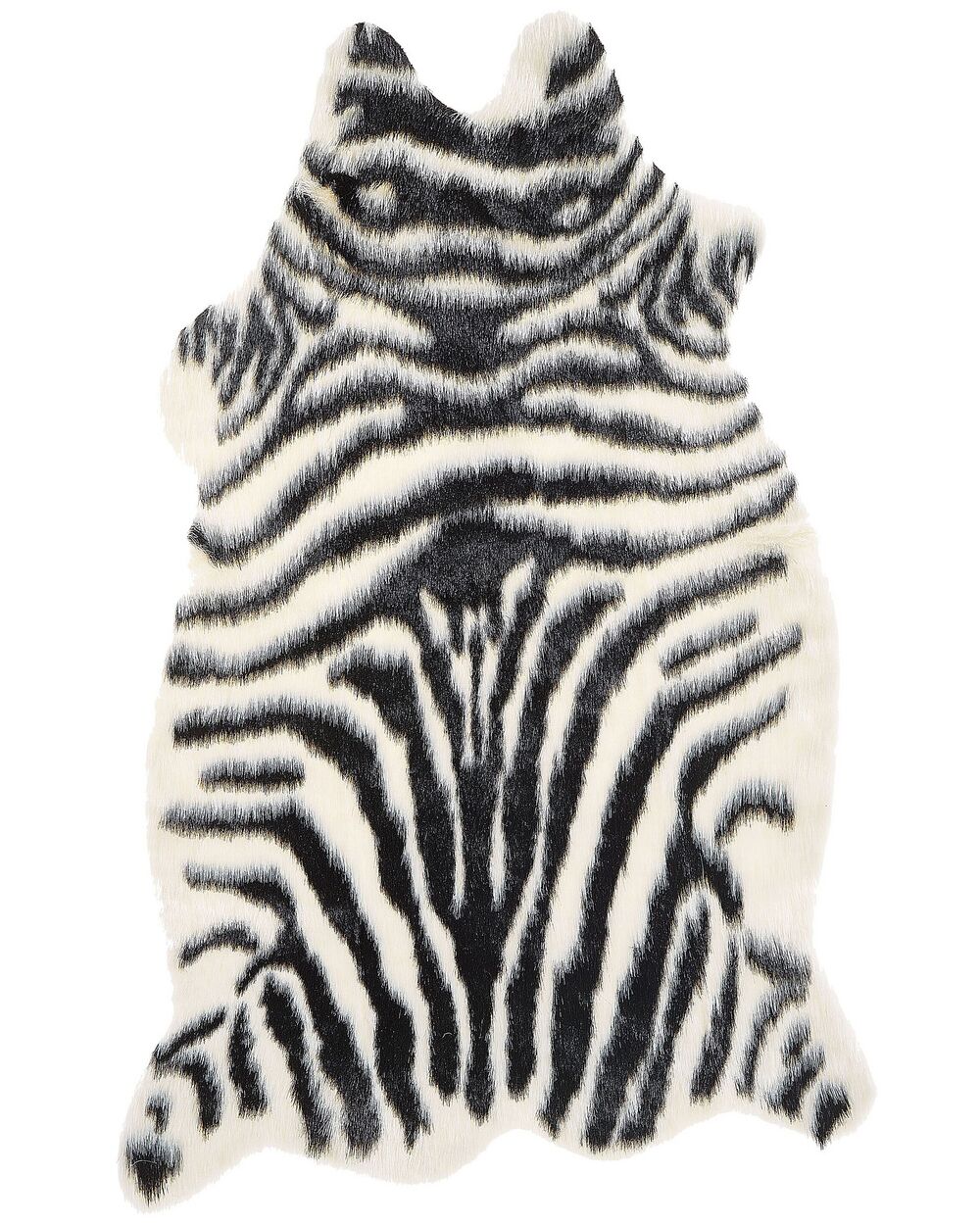 Kunstfell-Teppich Zebra schwarz / weiß 90 cm NAMBUNG 