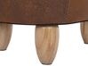 Faux Leather Storage Animal Stool Brown COW_710567