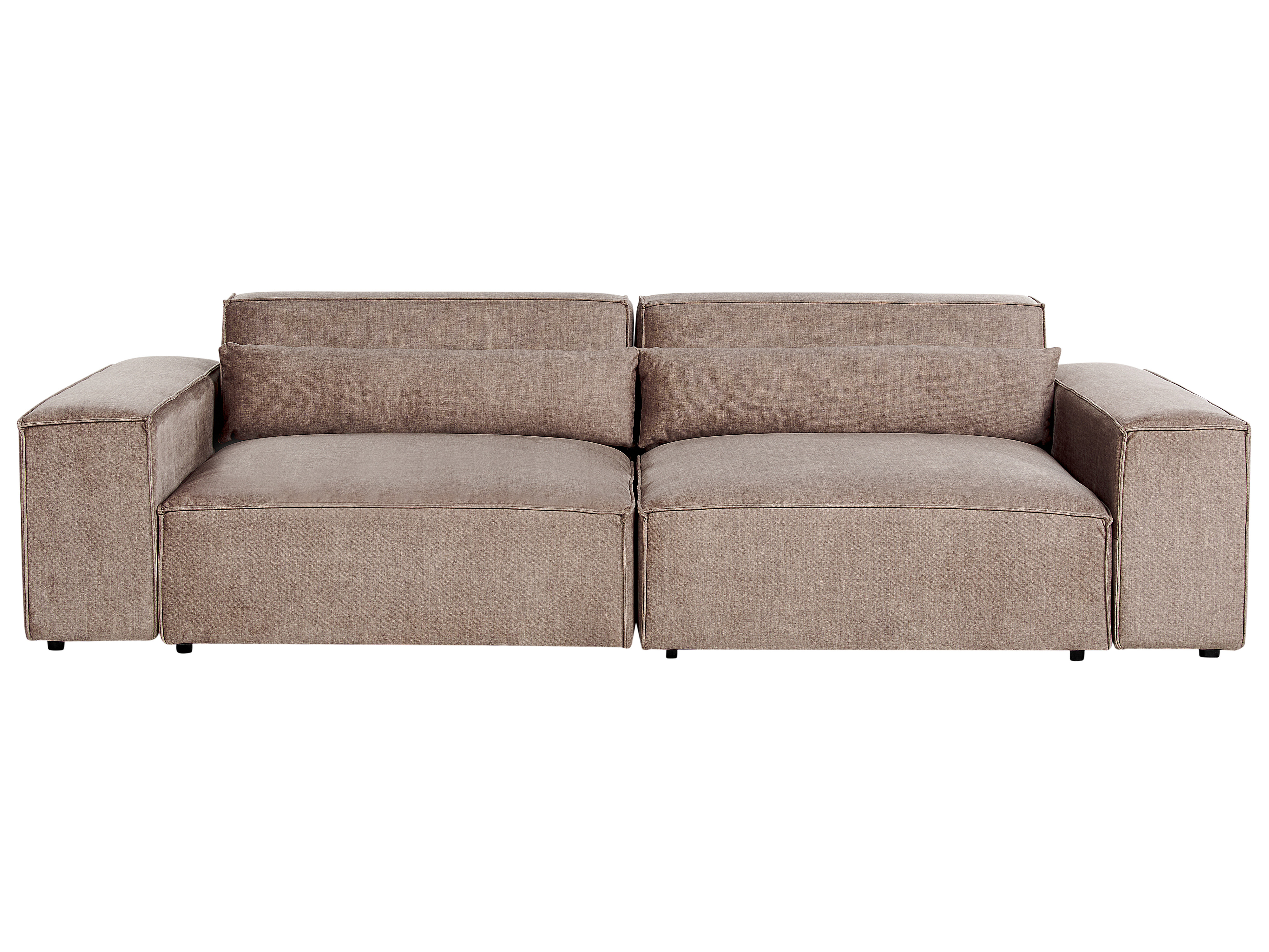 Kombinálható kétszemélyes barna kárpitozott kanapé ottománnal HELLNAR_912253