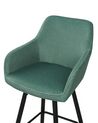 Zestaw 2 krzeseł barowych welurowy zielony CASMALIA_898992