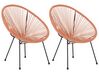 Sada 2 ratanových židlí oranžových ø 70 cm ACAPULCO II_813858