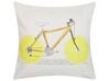Lot de 2 coussins décoratifs vélo jaune / blanc 45 x 45 cm RUSCUS_799576