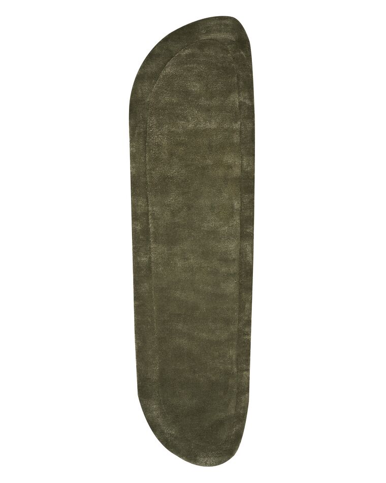 Teppich Viskose dunkelgrün 80 x 250 cm Kurzflor BERANI_904510