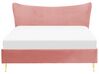 Łóżko welurowe 160 x 200 cm różowe CHALEIX_844527