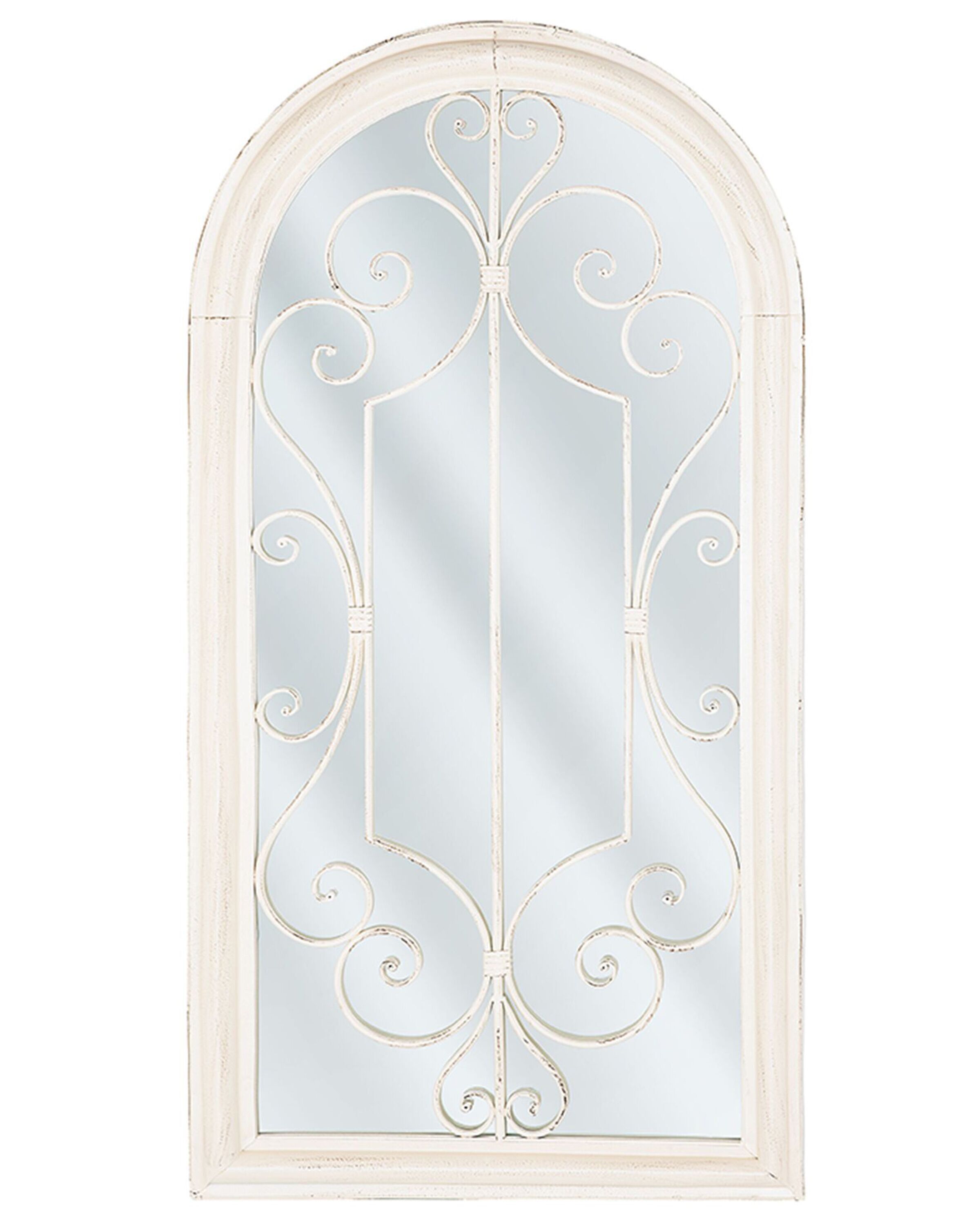 Specchio da parete ingresso in metallo bianco - 383B