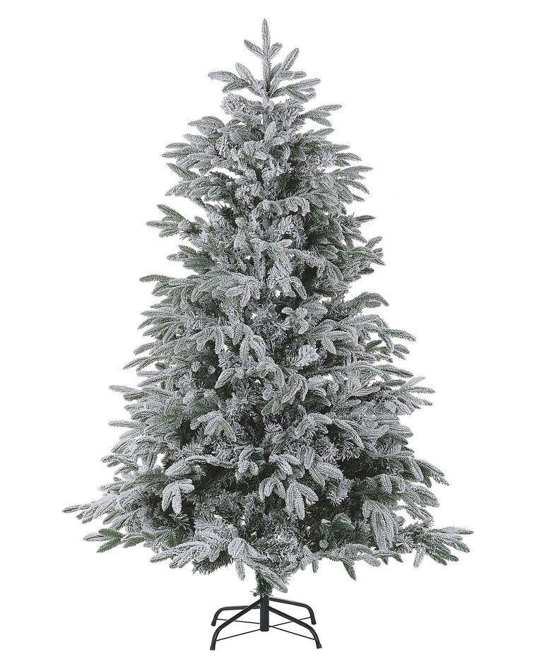 Künstlicher Weihnachtsbaum schneebedeckt 180 cm weiß BASSIE_783332