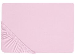 Puuvillalakana muotoonommeltu pastellipinkki 160 x 200 cm JANBU