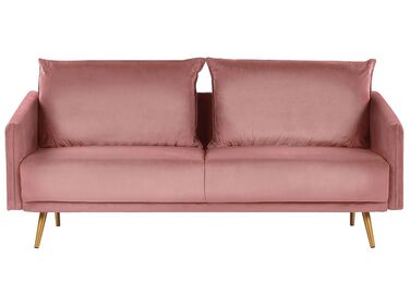 3-istuttava sohva sametti vaaleanpunainen MAURA