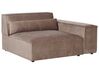 Right Hand 3-Seater Modular Fabric Corner Sofa with Ottoman Brown HELLNAR_912423