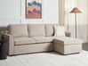 Left Hand Fabric Corner Sofa Bed with Storage Beige NESNA_912748
