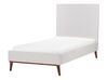 Zamatová posteľ 90 x 200 cm krémová biela BAYONNE_901306