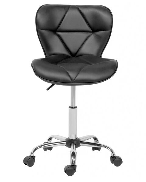 Faux Leather Armless Desk Chair Black Valetta Beliani No