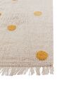 Kinderteppich Baumwolle beige / gelb 140 x 200 cm gepunktetes Muster Kurzflor DARDERE_906590