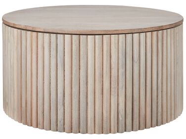 Table basse avec rangement en bois de manguier clair KIRKWOOD