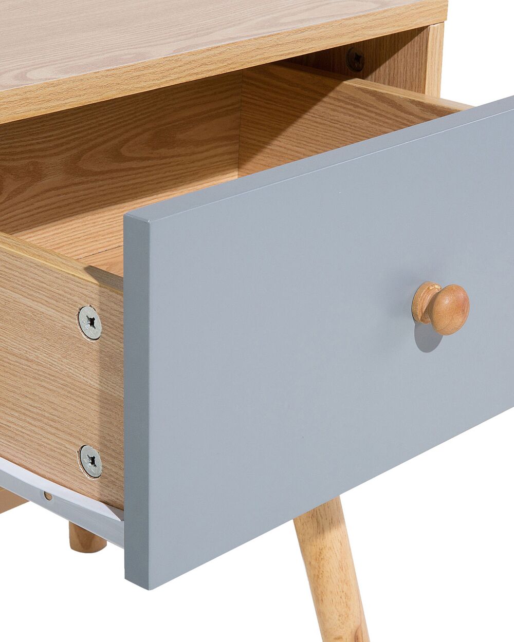 1 Drawer Bedside Table Light Wood ARVADA Beliani.co.uk