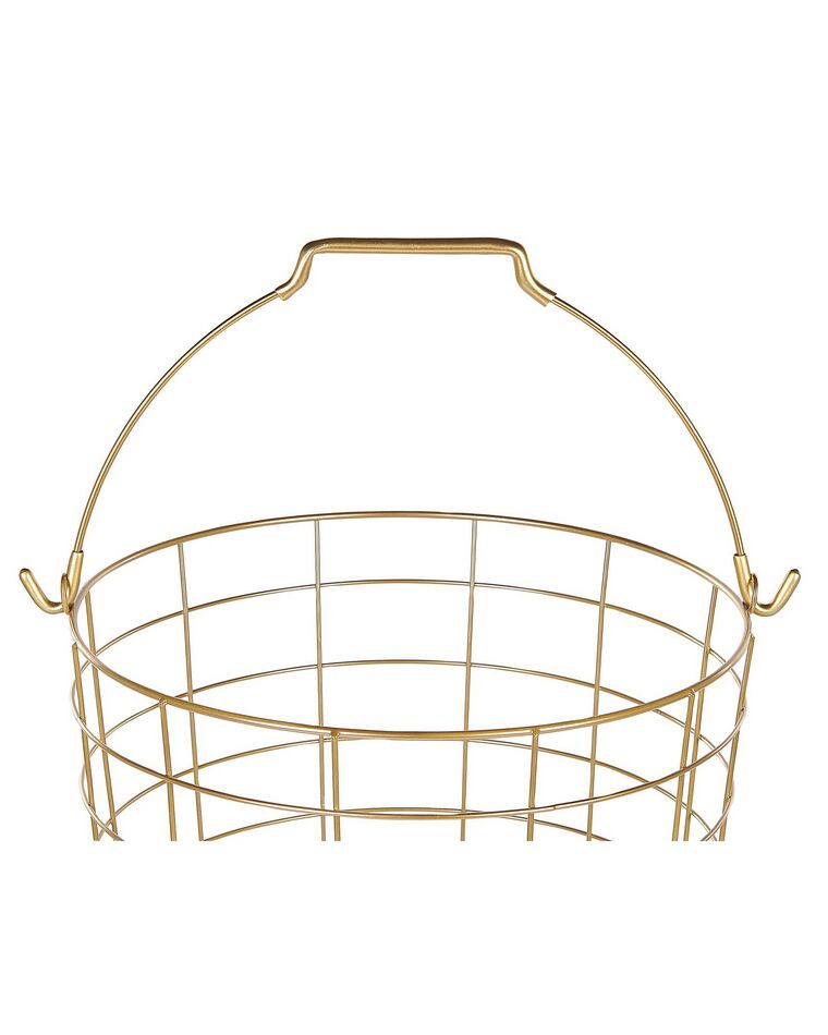 3 Tier Metal Wire Basket Stand Gold AYAPAL Beliani.co.uk