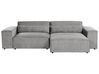Left Hand 2 Seater Modular Fabric Corner Sofa with Ottoman Grey HELLNAR_911876