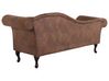 Right Hand Chaise Lounge Faux Suede Brown LATTES_738800