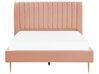 Bed fluweel perzik roze 140 x 200 cm MARVILLE_835940