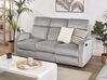 Sofa 3-osobowa welurowa z manualną funkcją relaksu jasnoszara VERDAL_834983